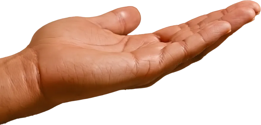 Mano abierta que recibe
